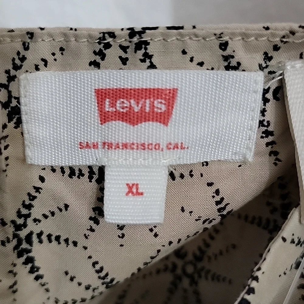 LEVI'S  Women's Casual Tan/Black Spaghetti Strap Dress Size XL